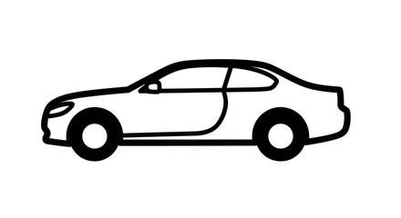 Fototapeta premium Side view outline car drawing