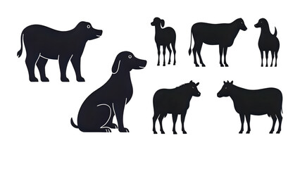 silhouettes of animal vector