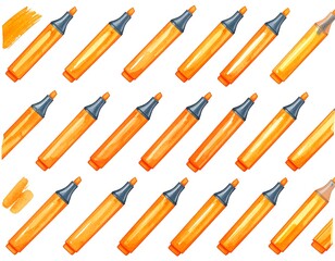 Orange markers arranged in a grid pattern