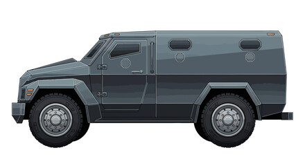 Armored Personnel Carrier Vehicle with Reinforced Steel Body