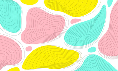 Fluid shapes with contour lines