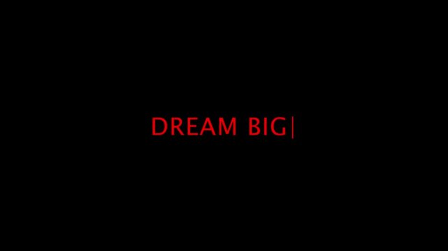 Dream Big text animation with vibrant colors, smooth motion, glowing effects, and dynamic typography, perfect for inspirational videos, social media content, presentations. - Powered by Adobe