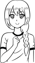 Obraz premium Stylized young woman illustration with vibrant color accents