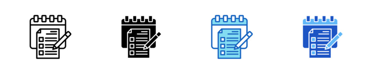 Planning  Icon Set Multiple Style Collection