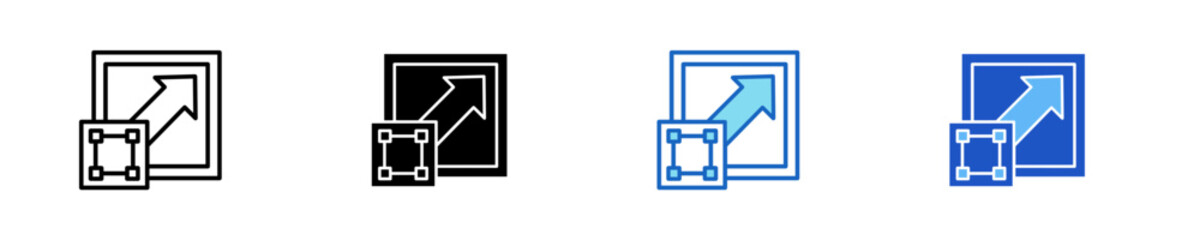 Scalability  Icon Set Multiple Style Collection