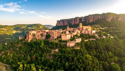 Fototapeta premium Picturesque town nestled in a valley