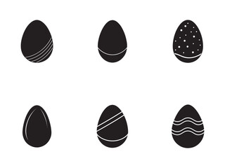 Fototapeta premium Six Black and White Easter Eggs Vector Graphic for Design Projects and Creative Celebrations