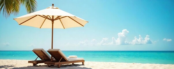 Serene scene of an open umbrella providing shade on a sunny day, promoting a sense of calm and relaxation Perfect for spa, wellness, or travel themes , quiet, comfort