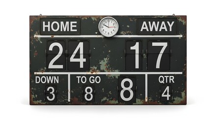 Naklejka premium Retro Football Scoreboard Home vs