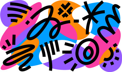 Expressive Abstract Graffiti-Inspired Pop Composition