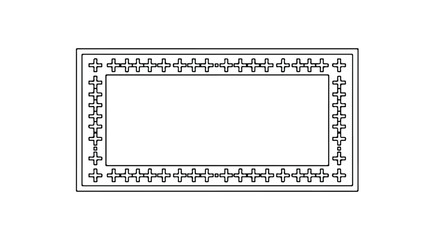 Elegant Ornate Rectangular Frame Border Design.