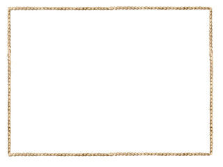 rectangular rope frame isolated on white background. Simple hand painted border for nautical invitations, kids party designs, posters, scrapbooking, digital templates, or decorative wall art.