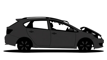 Fototapeta premium Broken Car Silhouette