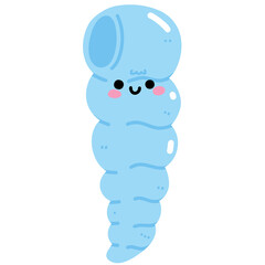 Kawaii Seashell Cute smiling shell illustration ocean marine theme 