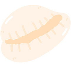 Minimalist Cute Shell Soft Beige Creamy and Peach Coastal Elements for Summer Design