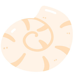 Minimalist Cute Shell Soft Beige Creamy and Peach Coastal Elements for Summer Design