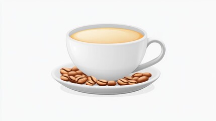 Obraz premium Coffee cup and beans illustration