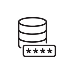 Database Security Icon – Vector Password Protected Storage