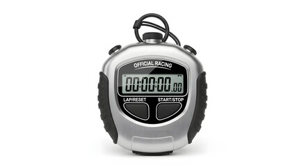 Silver Stopwatch Timing and Precision Instrument