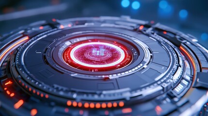 Futuristic Interface Design with Glowing Circular Element