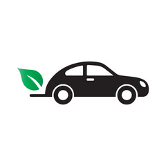 Bold eco car symbol highlighting future innovation of renewable electricity transport