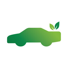 Circular eco car leaf logo symbolizing renewable cycle of energy and environment