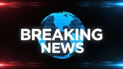 Modern Breaking News Background with Planet Earth Animation. - Powered by Adobe