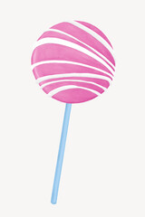 Strawberry cake pop, party dessert illustration