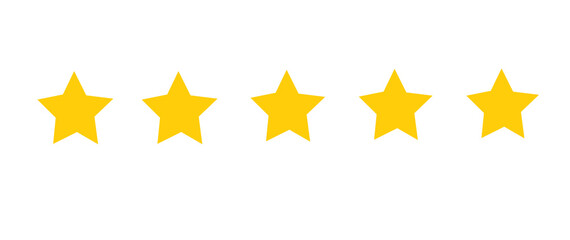 Five simple yellow stars against a stark black background image