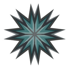 Abstract Teal and Gray Starburst Design.