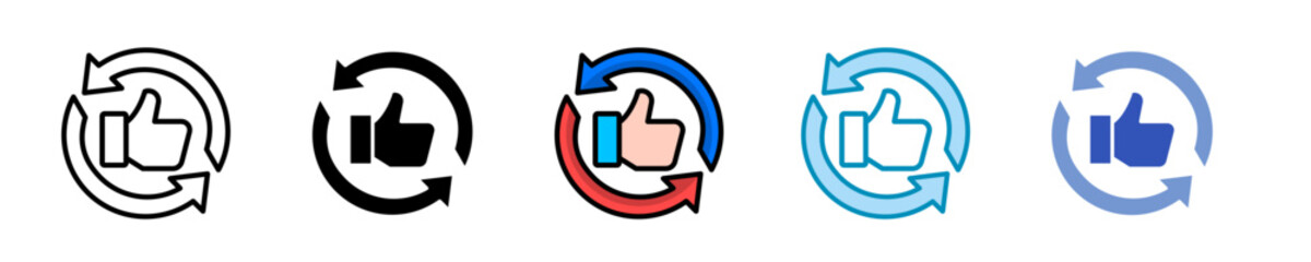 Obraz premium Feedback Loop Icon Set Multiple Style Collection