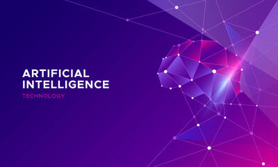 Artificial Intelligence and technology web background.