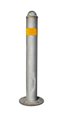 Obraz premium rusty stainless steel bollard isolated