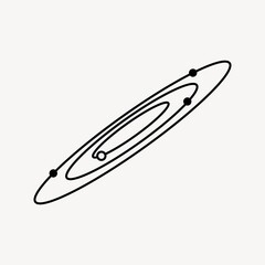 Simple black sky element, celestial line art design