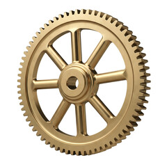 realistic clock gear illustration with intricate mechanical details, vintage watch movement components, precision engineering elements isolated on transparent background PNG