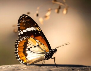 Obraz premium Close-up of a butterfly with soft light
