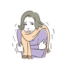 体調不良のシニア大人女性　　冷え症