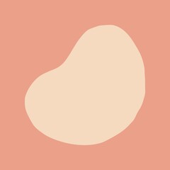 Abstract cream shape clipart on pink design