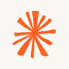 Asterisk icon clipart, crayon design