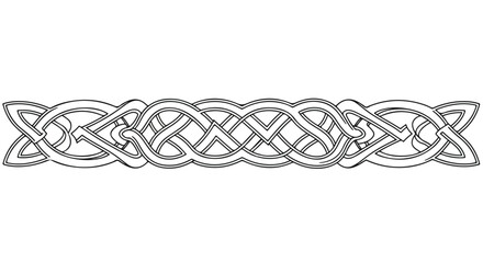 Celtic Knotwork Border Design Intertwined Pattern.