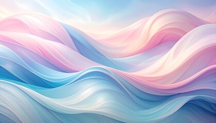 Fototapeta premium Abstract flowing waves of soft pastel colors, ethereal and dreamy light