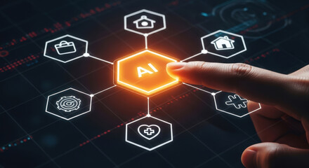 Artificial Intelligence Network Connecting Various Life Aspects.