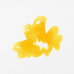 Fototapeta premium Yellow abstract flower, watercolor hand painted design