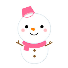 かわいい雪だるまのイラスト