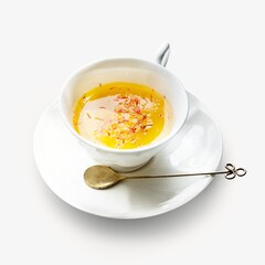 Saffron water isolated image