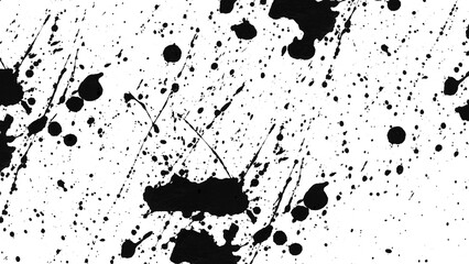 abstract black ink sprayed splatter on a transparent background. Blotter spots, liquid paint drip drop splash and ink splatter. Artistic dirty grunge abstract spot. splat messy inkblot.