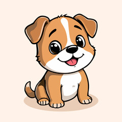 Cute dogs vector set cartoon dog or puppy characters design collection with flat collection