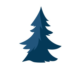 Blue pine tree illustration, perfect for winter, mountain, and natural outdoor landscape design concepts.