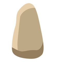Flat tall brown rock illustration, natural outdoor element for desert, mountains, and eco-friendly landscapes.