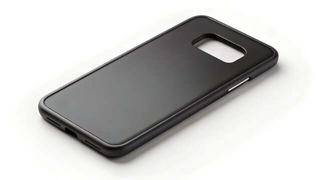 Sleek black phone case empty surface for personalization and protection